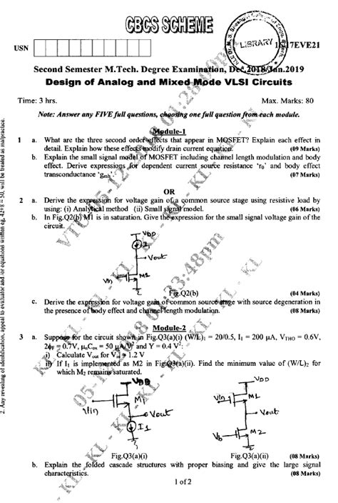 Cad For Vlsi Circuits Previous Question Papers