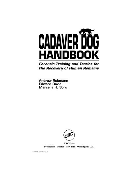 Cadaver dog handbook by andrew rebmann. - Lesson before dying study guide novel units.