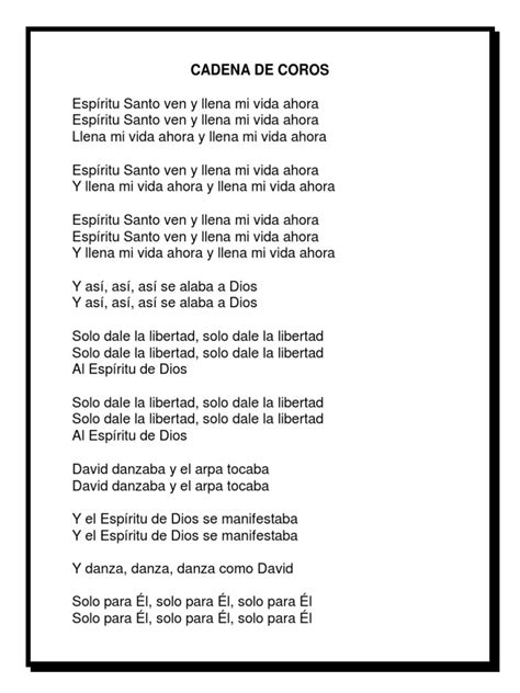 Cadena de coros letras.  Many translated example sentences containing "cadena&quo...