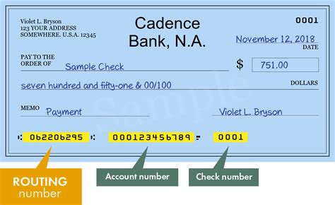 Routing number 062206295 is assigned to CADENCE BANK, 