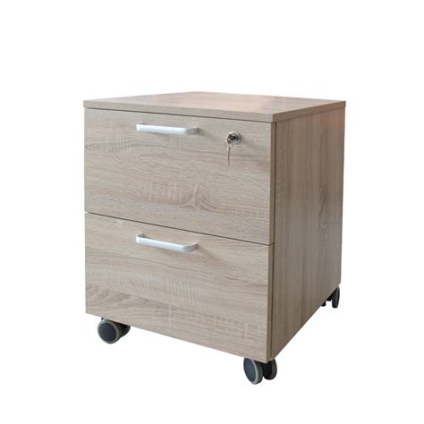 Caesar Hardware 2Drawer Particle Board Wood Mobile File with