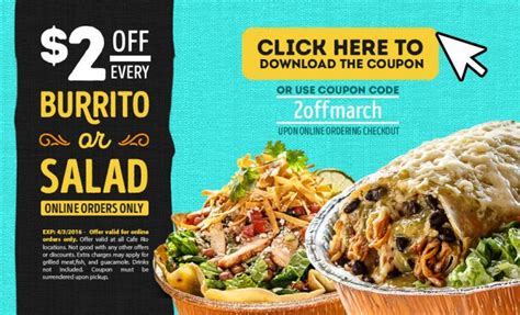 Cafe rio promo code. In addition to rewards, the Cafe Rio app gives you fast and easy access to mobile ordering, order status tracking, special offers, location information and more. App … 