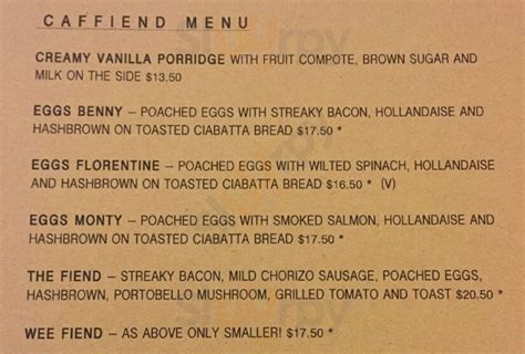 Caffiend, Petone - Restaurant Menu, Reviews and Prices - Sluurpy