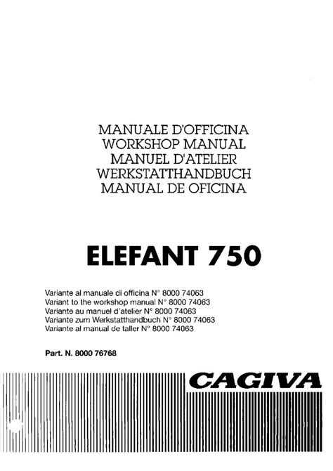 Cagiva elefant 750 1994 workshop service repair manual. - Manuale di montaggio del carrello elevatore sellick.