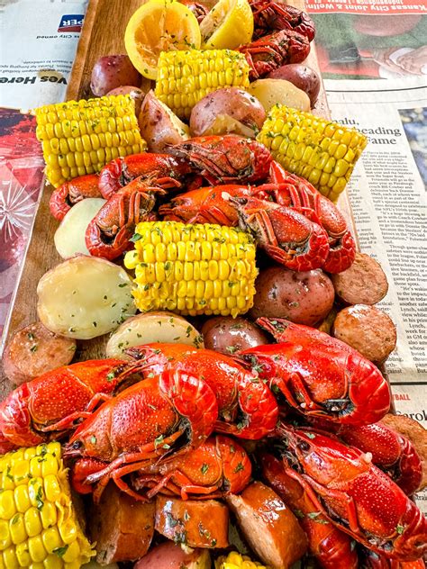 Cajun crawfish. Add crawfish and Two Step. Cook for 10 minutes. Remove from heat, still in corn. In a separate bowl, whisk all dry ingredients together. Stir in oil, milk, and beaten eggs, then stir in cheese. Lastly, stir in the crawfish mixture. Pour into a large cast iron skillet. Bake at 400° for 35-40 minutes. Crawfish Sauce • 1 stick of butter 
