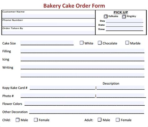 Cake Order Form Template 123 Form Builder