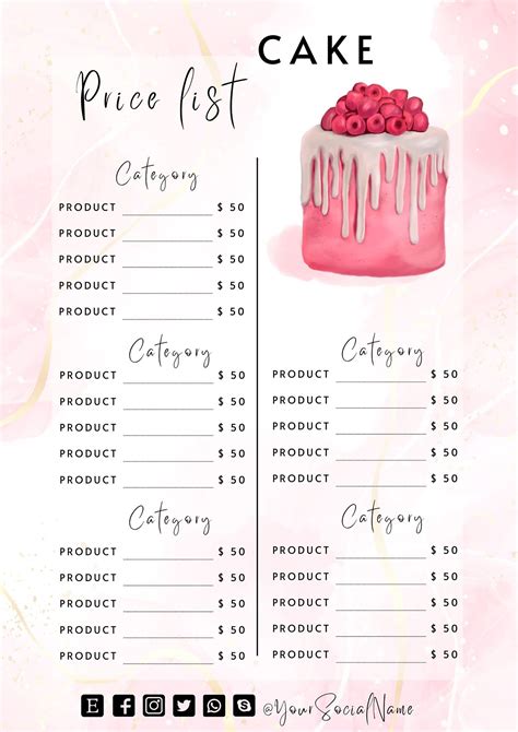 Cake Pricing Chart: A Comprehensive Guide for Bakers