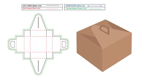 Cake box template Royalty Free Vector Image VectorStock