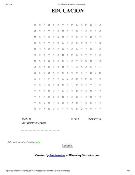 Calaméo Word Search with a Hidden Message