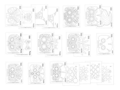 Calavera mask template.  Printable Calavera Skull masks.  Students can crea...