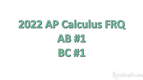 2022 AP Calculus AB Free Response Questions Louis A. Talman, Ph.D. Em