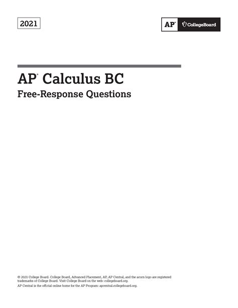 CALCULUS AB FREE-RESPONSE QUESTIONS CALCULUS AB SECTION II, Part A T