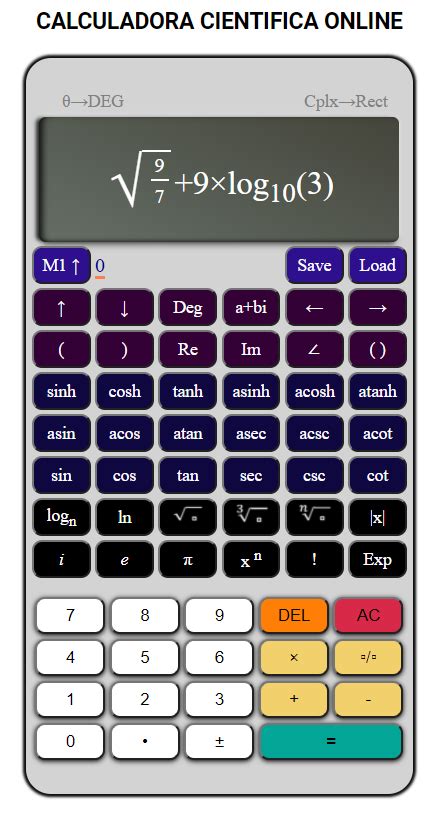 Calculadora científica en línea de pantalla completa. Nuestra calculadora científica de pantalla completa es una poderosa herramienta para cualquier persona que necesite realizar funciones matemáticas avanzadas. Con una amplia gama de funciones, incluidas funciones trigonométricas, logarítmicas y exponenciales, así como la capacidad de .... 