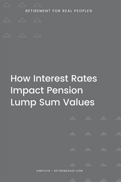 Calculate lump sum value of pension. A simplified illustration: If the rate used is 4%, a pension benefit of $5,000 monthly ($60,000 a year) over 20 years would yield a lump sum of about $815,419, Titus calculated. At 6%, the one ... 