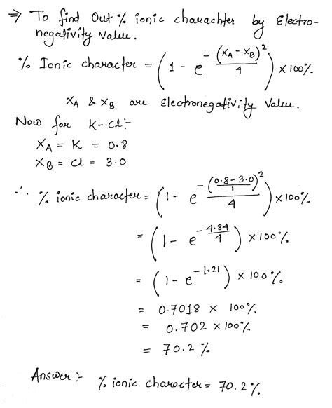 Calculate the percentage of ionic character in `Cs-Cl` bond in …