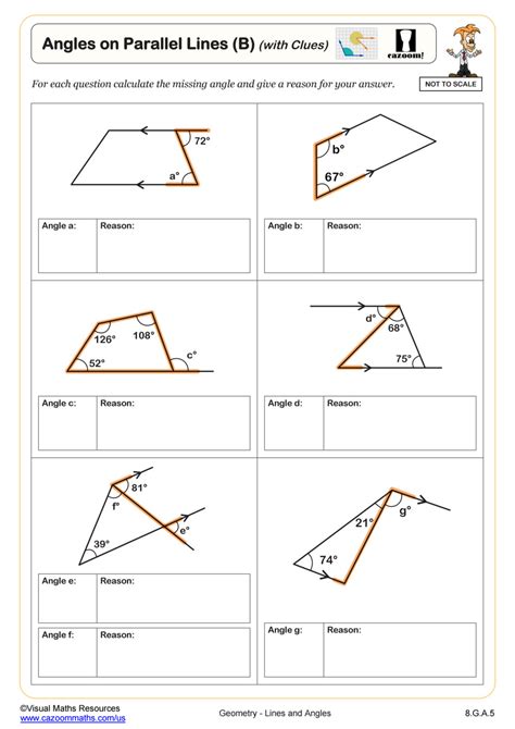 Calculating Angles on Parallel Lines with Transversals (B