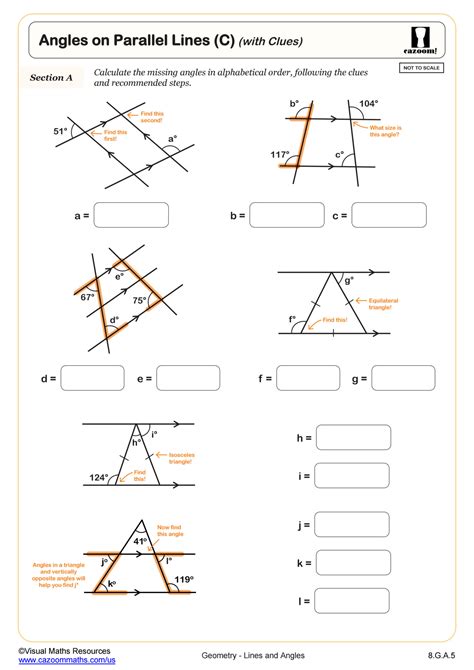Calculating Angles on Parallel Lines with Transversals (C