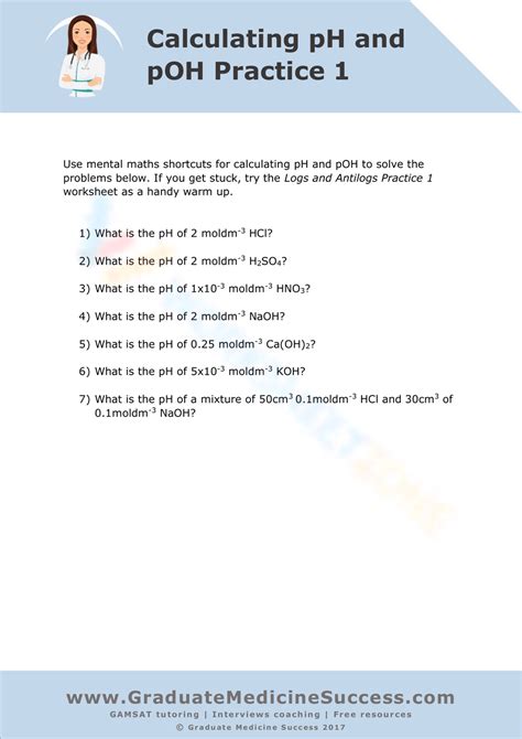 Calculating Ph And Poh Worksheets