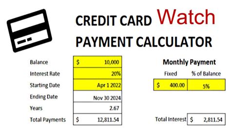 Calculating credit card payments in Excel 2010 YouTube