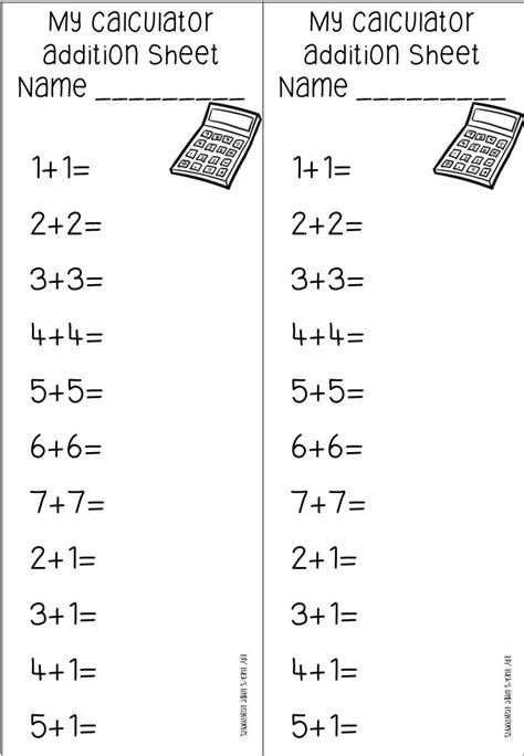 Calculator Skills Addition and Subtraction Sheets Numbers to 15