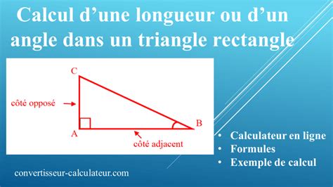 Calculer longueur triangle rectangle avec angles