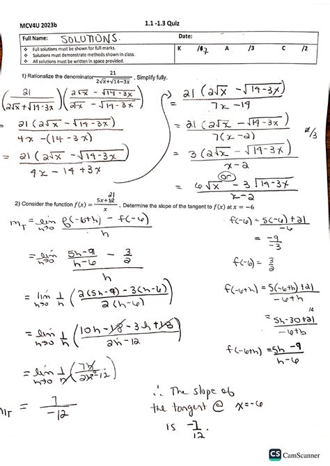 Calculus Chapter 1 Test