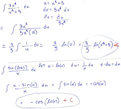 Calculus Help The Natural Logarithm Integrals involving the natural