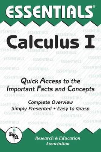 Calculus I Essentials V 1 Essentials Study Guides