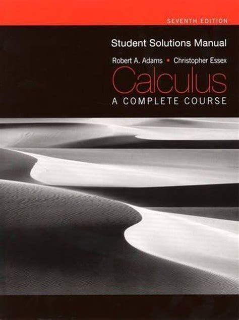 Calculus a complete course student solutions manual. - The sage handbook of complexity and management by peter allen.