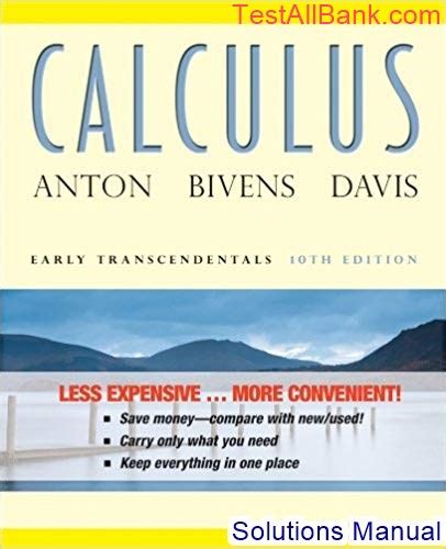 Calculus early transcendentals 10th edition solutions manual. - Handbook of mathematical economics volume 2.
