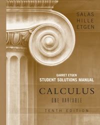 Calculus one and several variables 10th edition solutions manual. - História do malavar (hs. goa 58 des arch. rom. s.i.) hrsg. und erläutert von josef wicki..