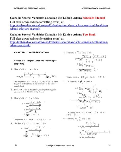 Calculus several variables adams solution manual. - The mcgraw hill handbook second edition florida state university edition.