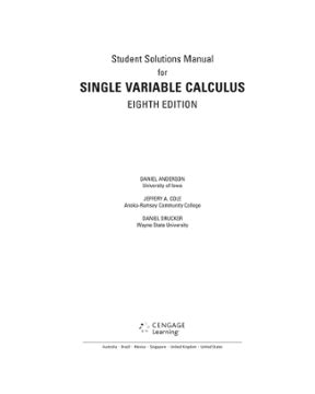 Calculus single variable 8th edition solutions manual. - Obchody 200. rocznicy odsieczy wiedeńskiej w galicji.