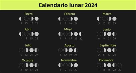 Calendário lunar 2024. Calendario lunar enero 2024. Este calendario lunar para el mes de enero 2024 es muy práctico. Para cada día se puede encontrar información sobre la fase lunar y además se incluyen el número de la semana. Vea aquí el calendario lunar enero 2024. 