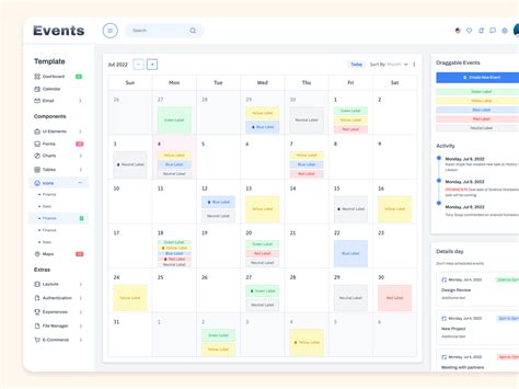 Calendar (with events made in Better UI For source code