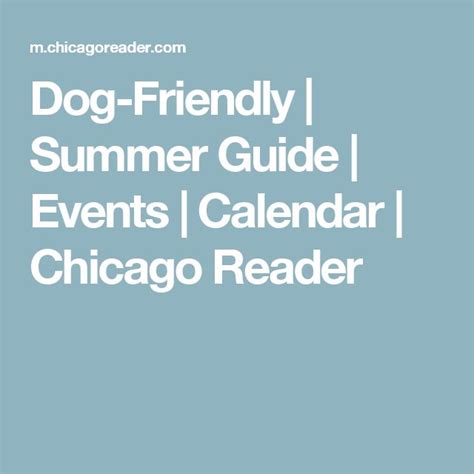 Calendar - Chicago Reader