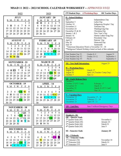 Calendar - Maine School Administrative District #6