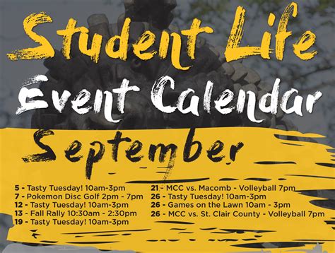 Calendar - Student Life - Student Life Mott Community College