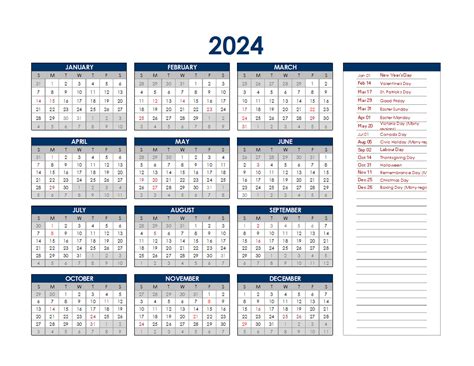 Calendar 2024 Canada