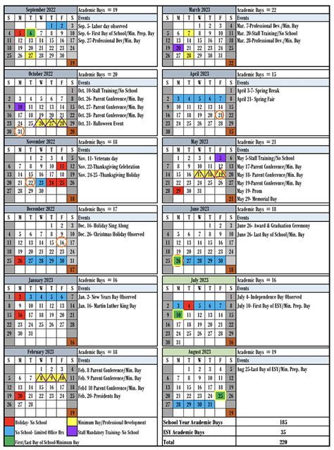 Calendar Beacon Day School