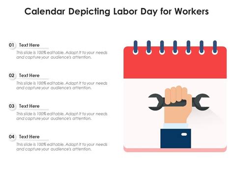 Calendar Depicting Labor Day For Workers Presentation Graphics