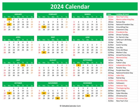 Calendar Events 2024