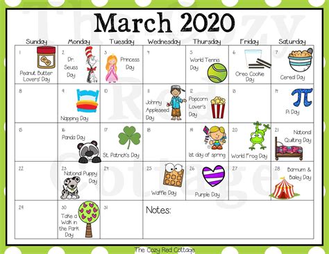 Calendar Events In March