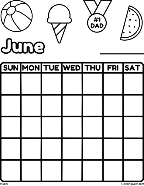 Calendar For Coloring