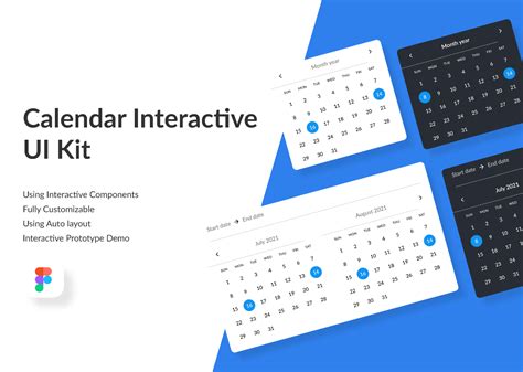 Calendar Interactive UI Kit Figma