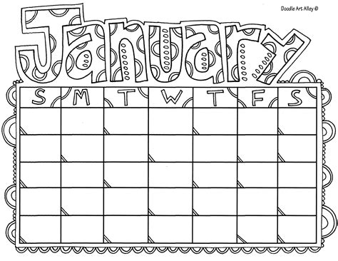 Calendar Month Coloring Pages Coloring Pages