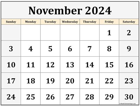 Calendar Month Of November 2014