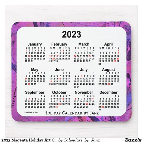 Calendar Mouse Pad 2023