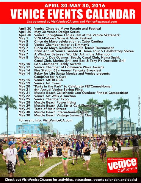 Calendar Of Events Venice F