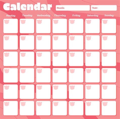 Calendar Printable Cute